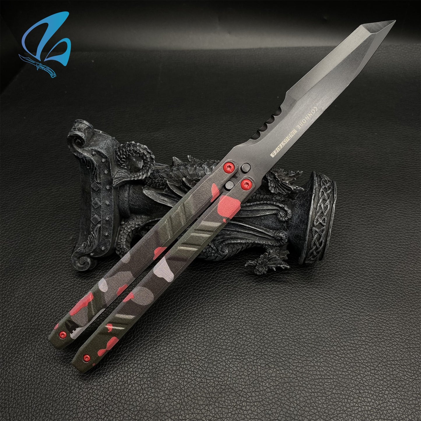 Recon Knife Butterfly Knife Trainer CNC Aluminium Handle Steel Blade Recon Balisong Trainer