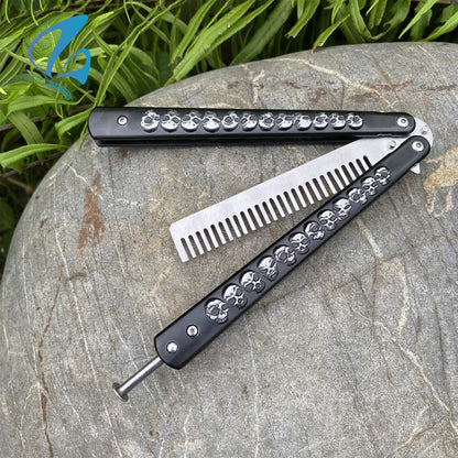 Cool 3D Skull Balisong Comb Trainer