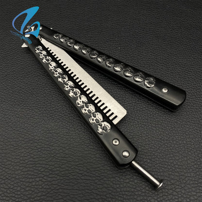 Cool 3D Skull Balisong Comb Trainer