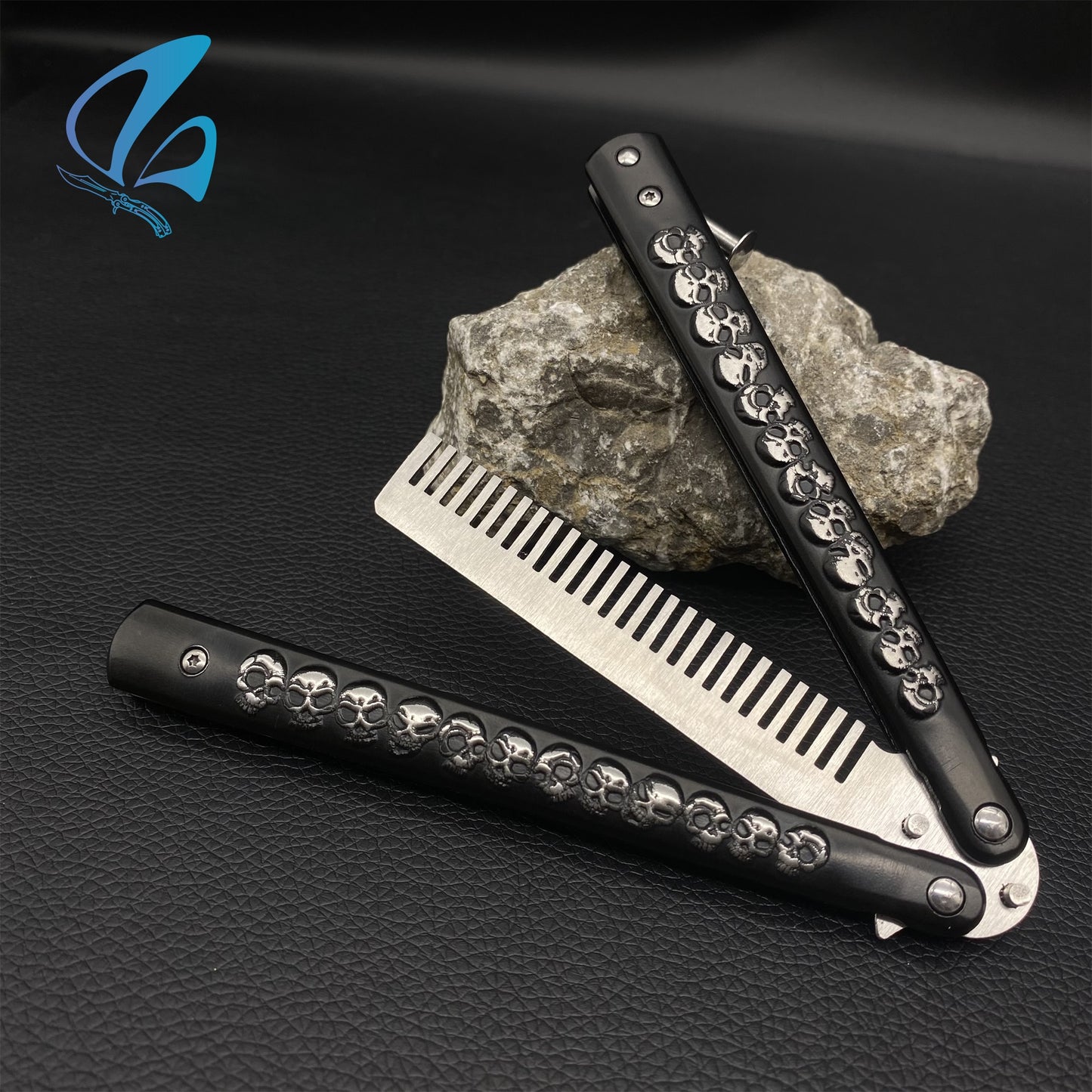 Cool 3D Skull Balisong Comb Trainer