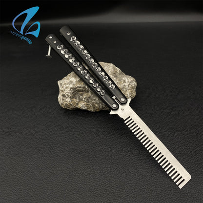 Cool 3D Skull Balisong Comb Trainer