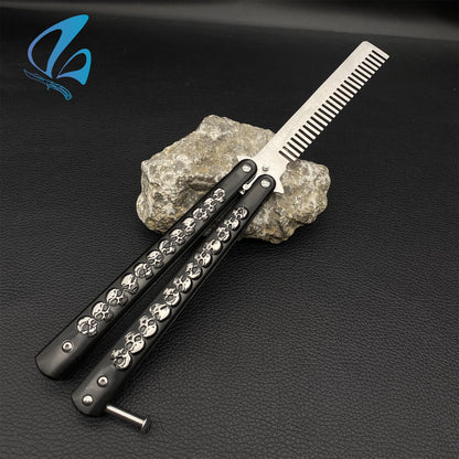 Cool 3D Skull Balisong Comb Trainer