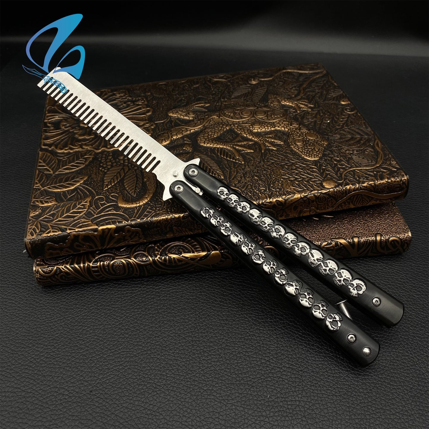 Cool 3D Skull Balisong Comb Trainer