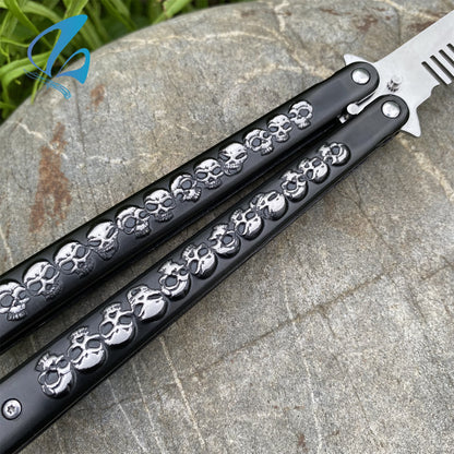 Cool 3D Skull Balisong Comb Trainer