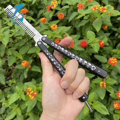 Cool 3D Skull Balisong Comb Trainer