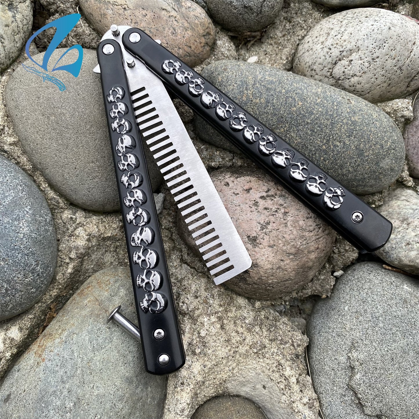 Cool 3D Skull Balisong Comb Trainer