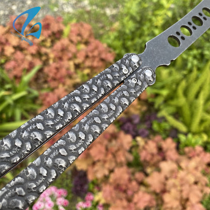 Forged Skull Sculpture Stainless Steel Balisong Trainer