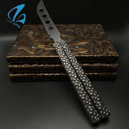 Forged Skull Sculpture Stainless Steel Balisong Trainer