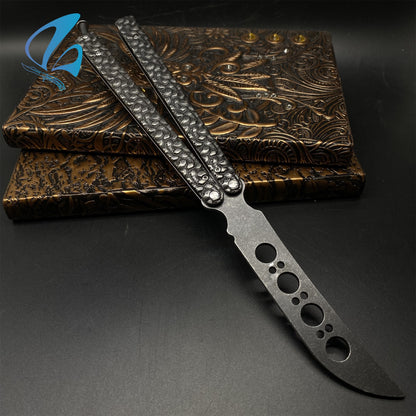 Forged Skull Sculpture Stainless Steel Balisong Trainer