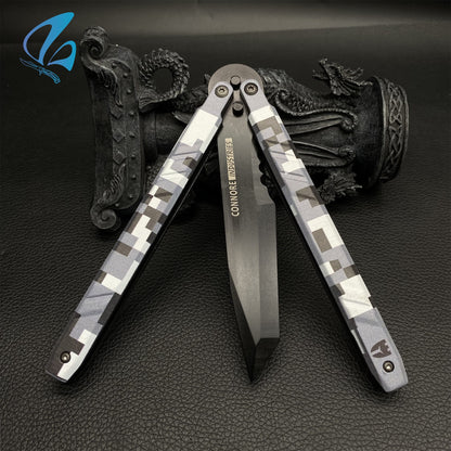 Recon Knife Butterfly Knife Trainer CNC Aluminium Handle Steel Blade Recon Balisong Trainer