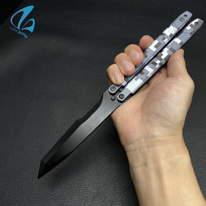 Recon Knife Butterfly Knife Trainer CNC Aluminium Handle Steel Blade Recon Balisong Trainer