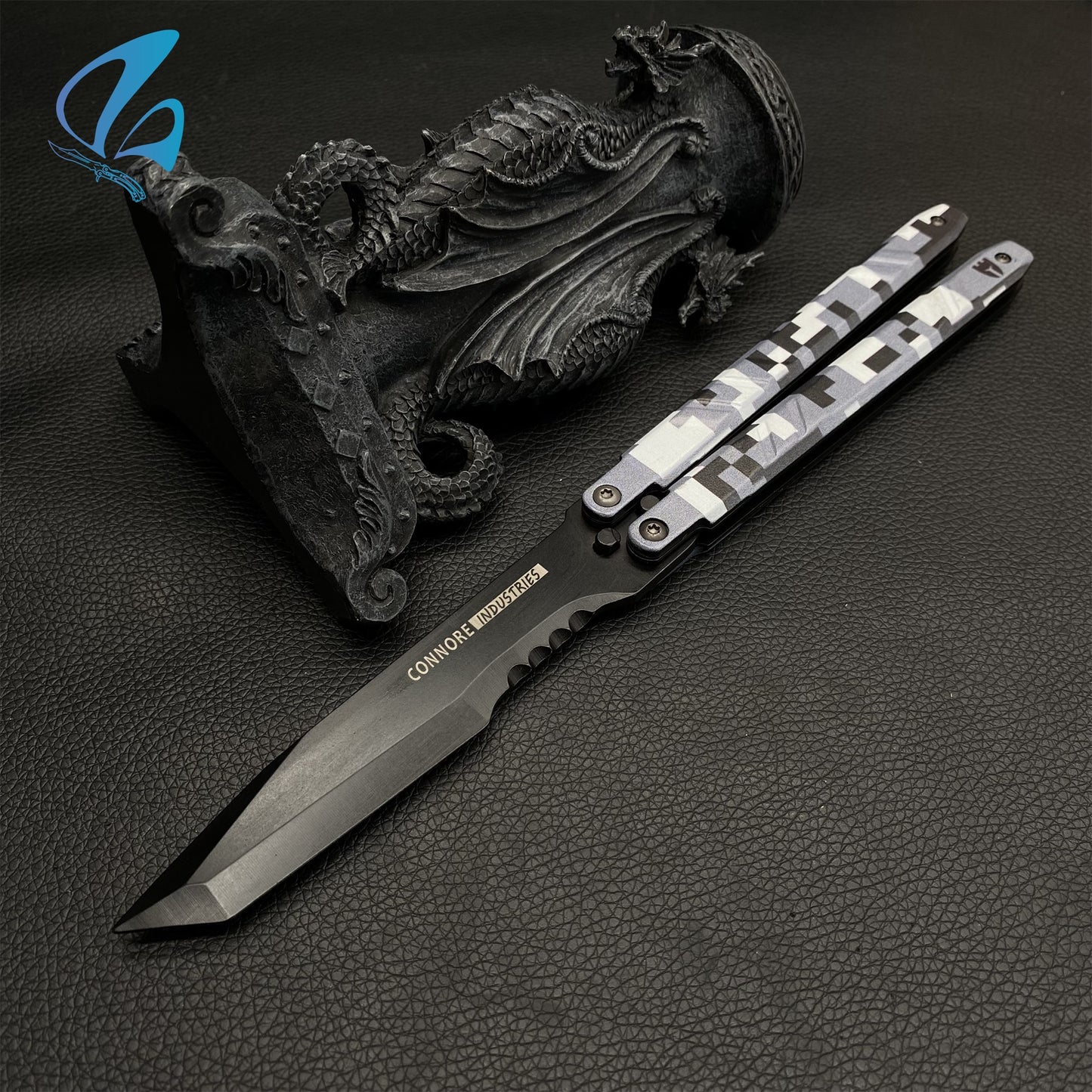 Recon Knife Butterfly Knife Trainer CNC Aluminium Handle Steel Blade Recon Balisong Trainer