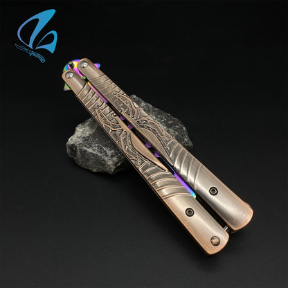 Stainless Steel Toxic Spider Sculpture Butterfly Knife Trainer