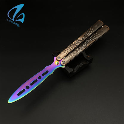 Stainless Steel Toxic Spider Sculpture Butterfly Knife Trainer