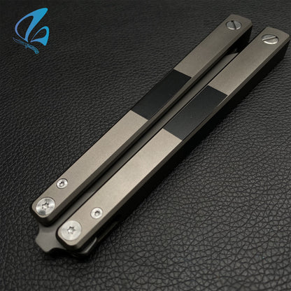 Spy Knife Spy Butterfly Knife Trainer TF2 Aluminum Alloy Handle Spy Balisong Trainer