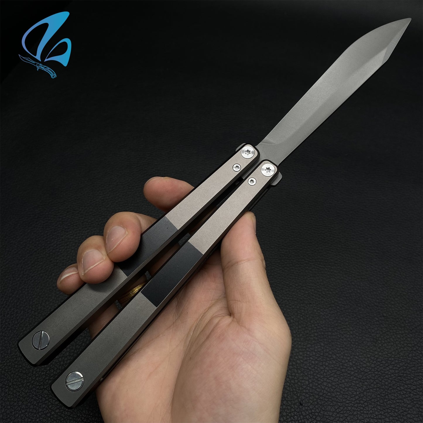 Spy Knife Spy Butterfly Knife Trainer TF2 Aluminum Alloy Handle Spy Balisong Trainer