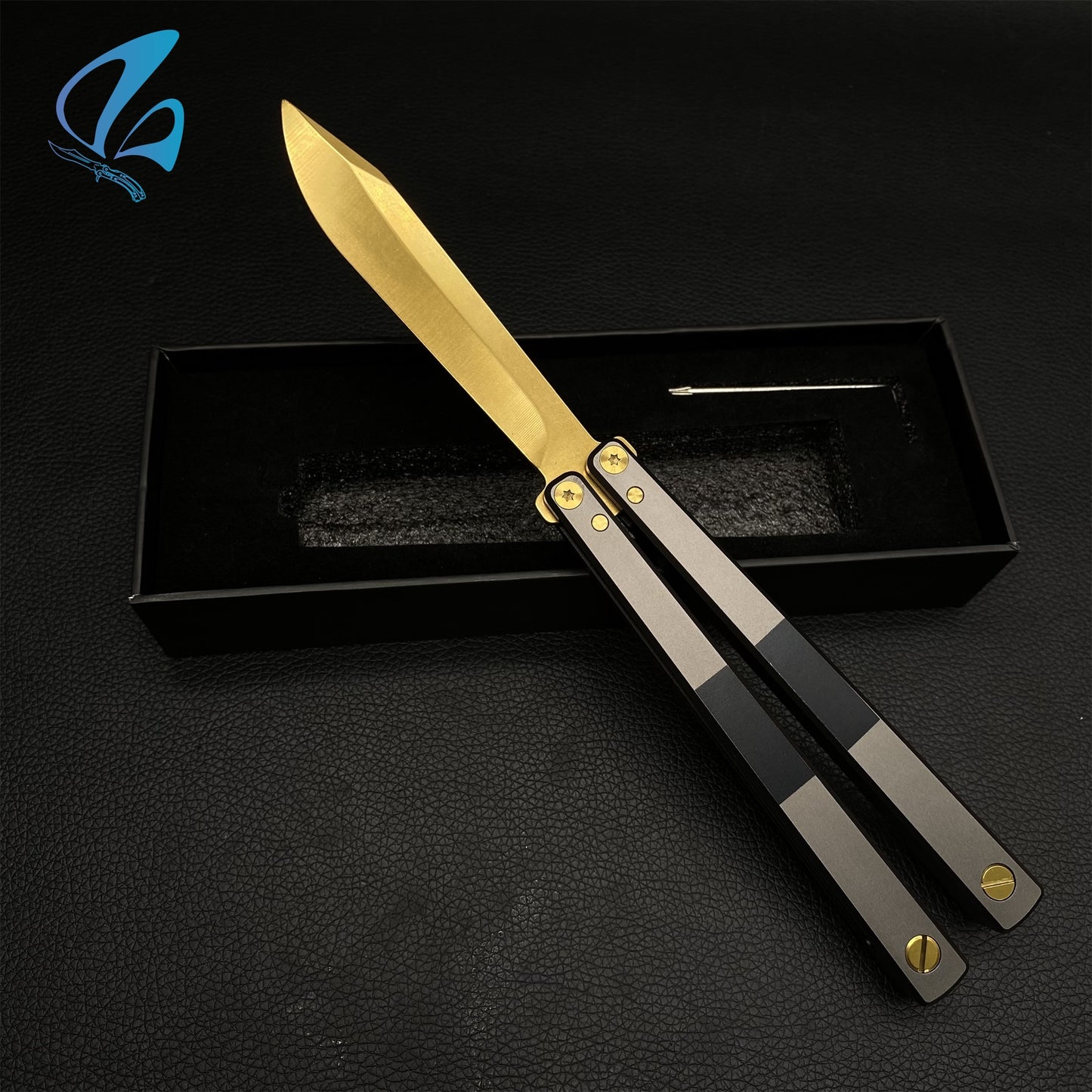 Spy Knife Spy Butterfly Knife Trainer TF2 Aluminum Alloy Handle Spy Balisong Trainer