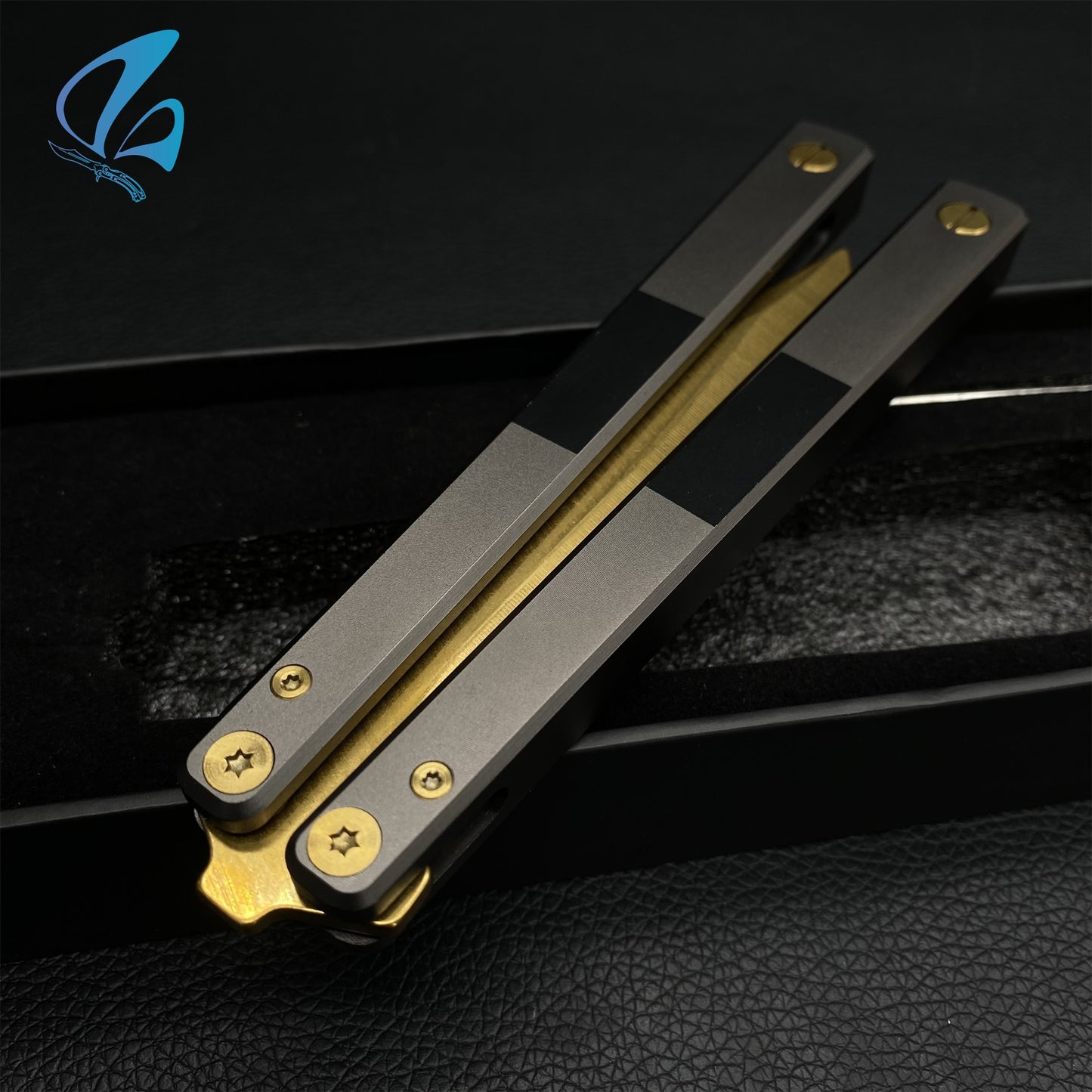 Spy Knife Spy Butterfly Knife Trainer TF2 Aluminum Alloy Handle Spy Balisong Trainer