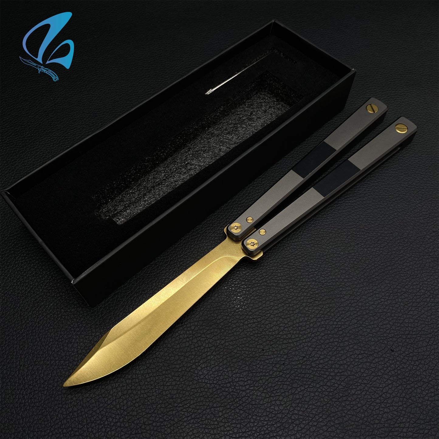 Spy Knife Spy Butterfly Knife Trainer TF2 Aluminum Alloy Handle Spy Balisong Trainer