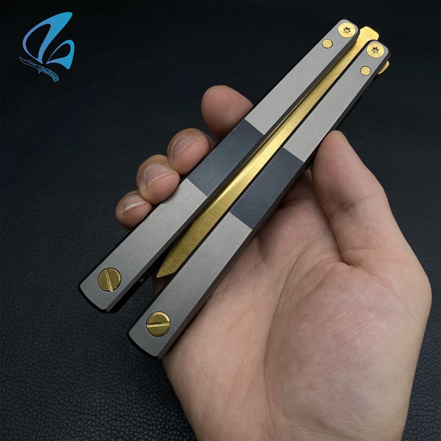 Spy Knife Spy Butterfly Knife Trainer TF2 Aluminum Alloy Handle Spy Balisong Trainer