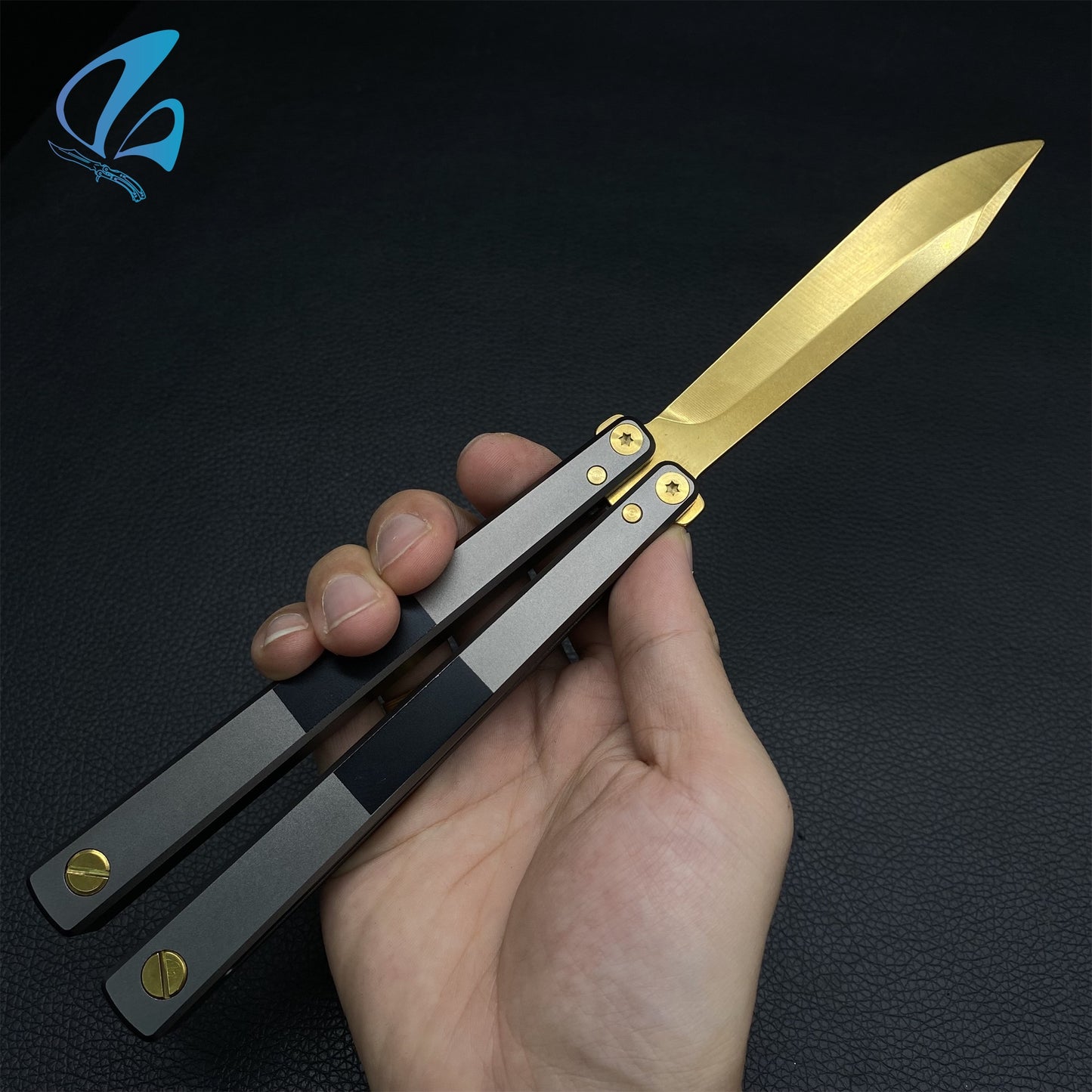 Spy Knife Spy Butterfly Knife Trainer TF2 Aluminum Alloy Handle Spy Balisong Trainer