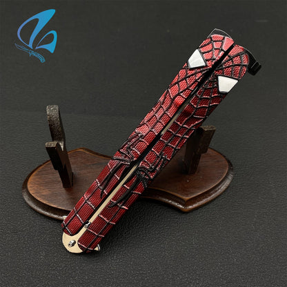 Superhero Sculpture Butterfly Knife Cool Hero Relief Balisong Fan Art For Display Only