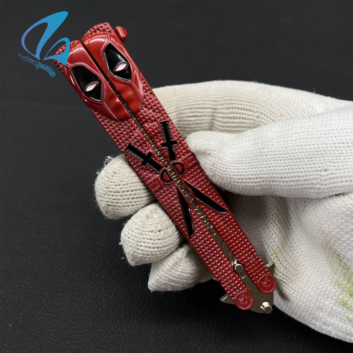 Superhero Sculpture Butterfly Knife Cool Hero Relief Balisong Fan Art For Display Only