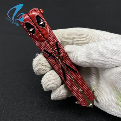 Superhero Sculpture Butterfly Knife Cool Hero Relief Balisong Fan Art For Display Only