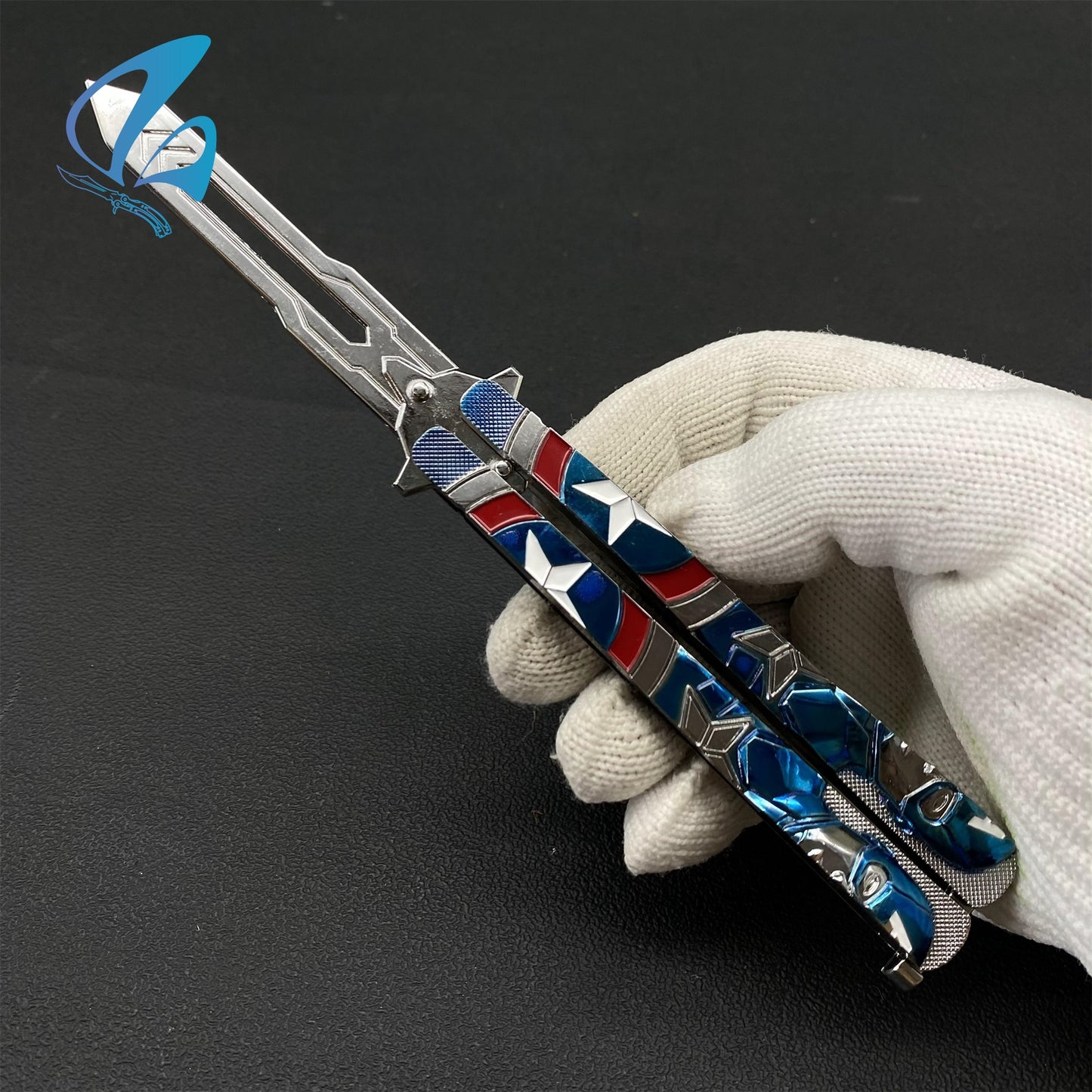 Superhero Sculpture Butterfly Knife Cool Hero Relief Balisong Fan Art For Display Only