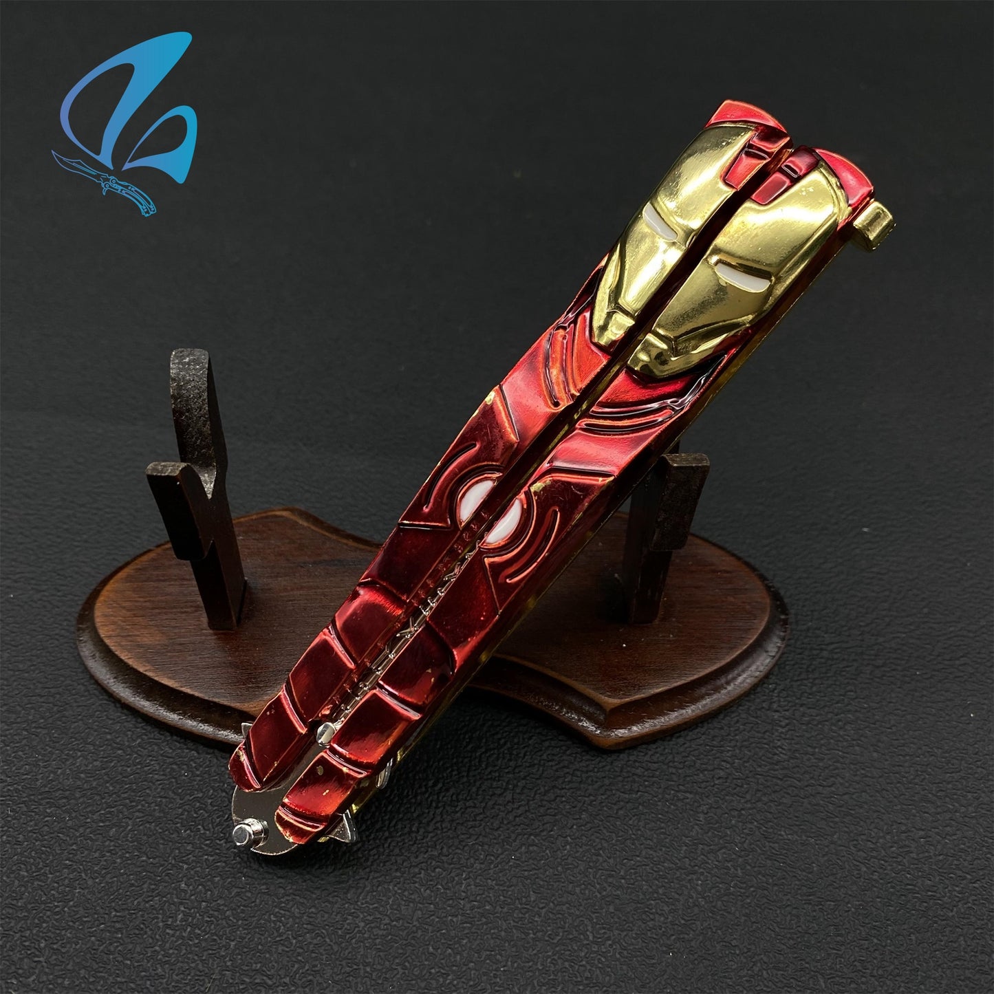 Superhero Sculpture Butterfly Knife Cool Hero Relief Balisong Fan Art For Display Only