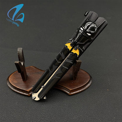 Superhero Sculpture Butterfly Knife Cool Hero Relief Balisong Fan Art For Display Only