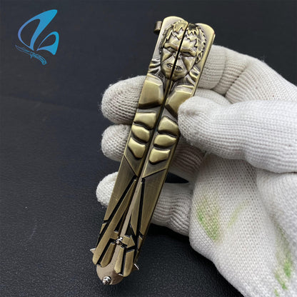 Superhero Sculpture Butterfly Knife Cool Hero Relief Balisong Fan Art For Display Only