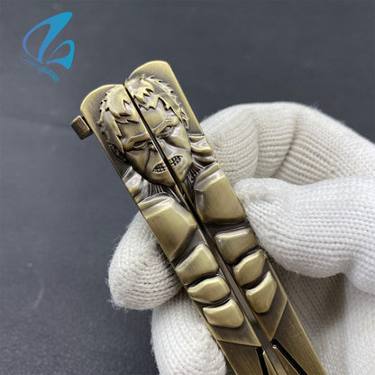 Superhero Sculpture Butterfly Knife Cool Hero Relief Balisong Fan Art For Display Only