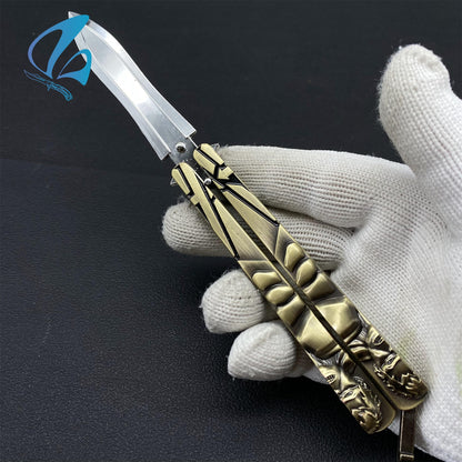 Superhero Sculpture Butterfly Knife Cool Hero Relief Balisong Fan Art For Display Only