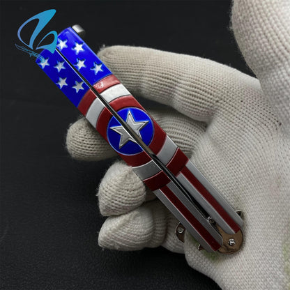 Superhero Sculpture Butterfly Knife Cool Hero Relief Balisong Fan Art For Display Only