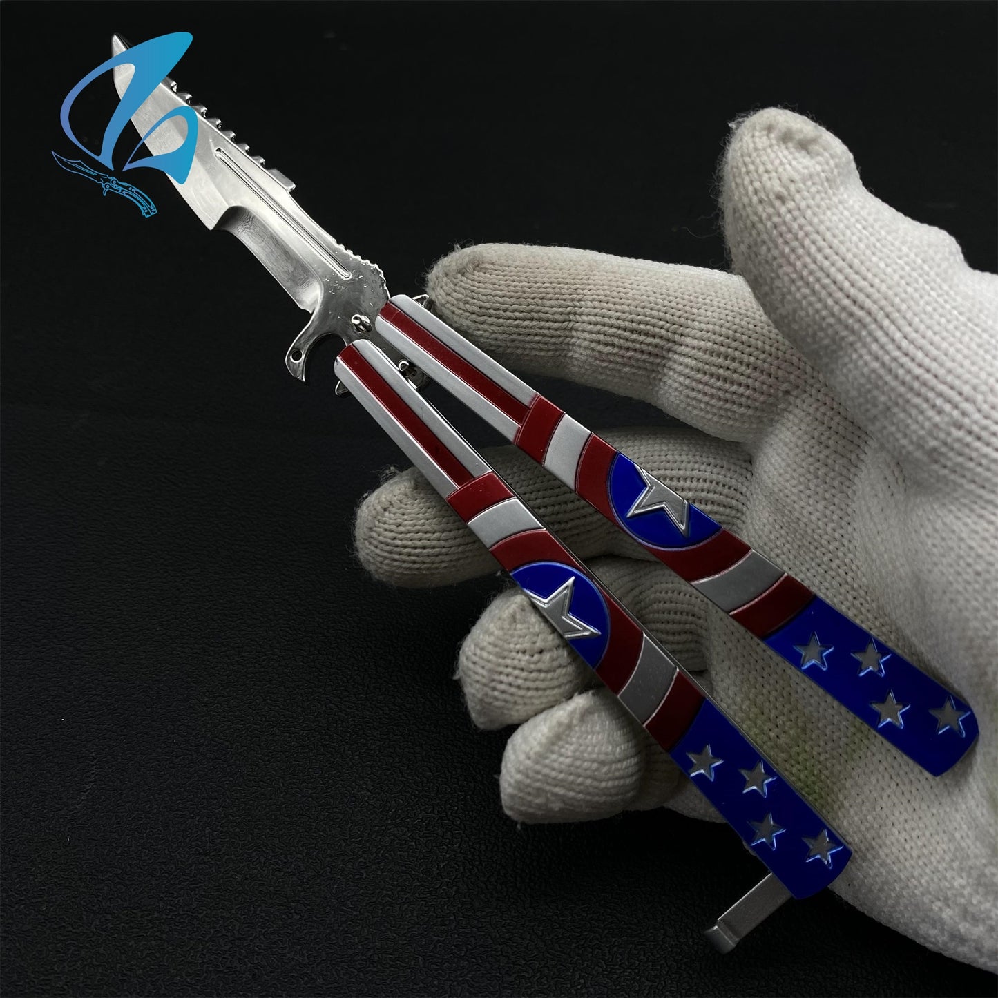 Superhero Sculpture Butterfly Knife Cool Hero Relief Balisong Fan Art For Display Only