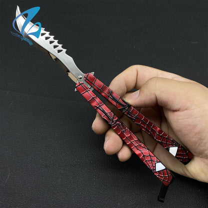 Superhero Sculpture Butterfly Knife Cool Hero Relief Balisong Fan Art For Display Only