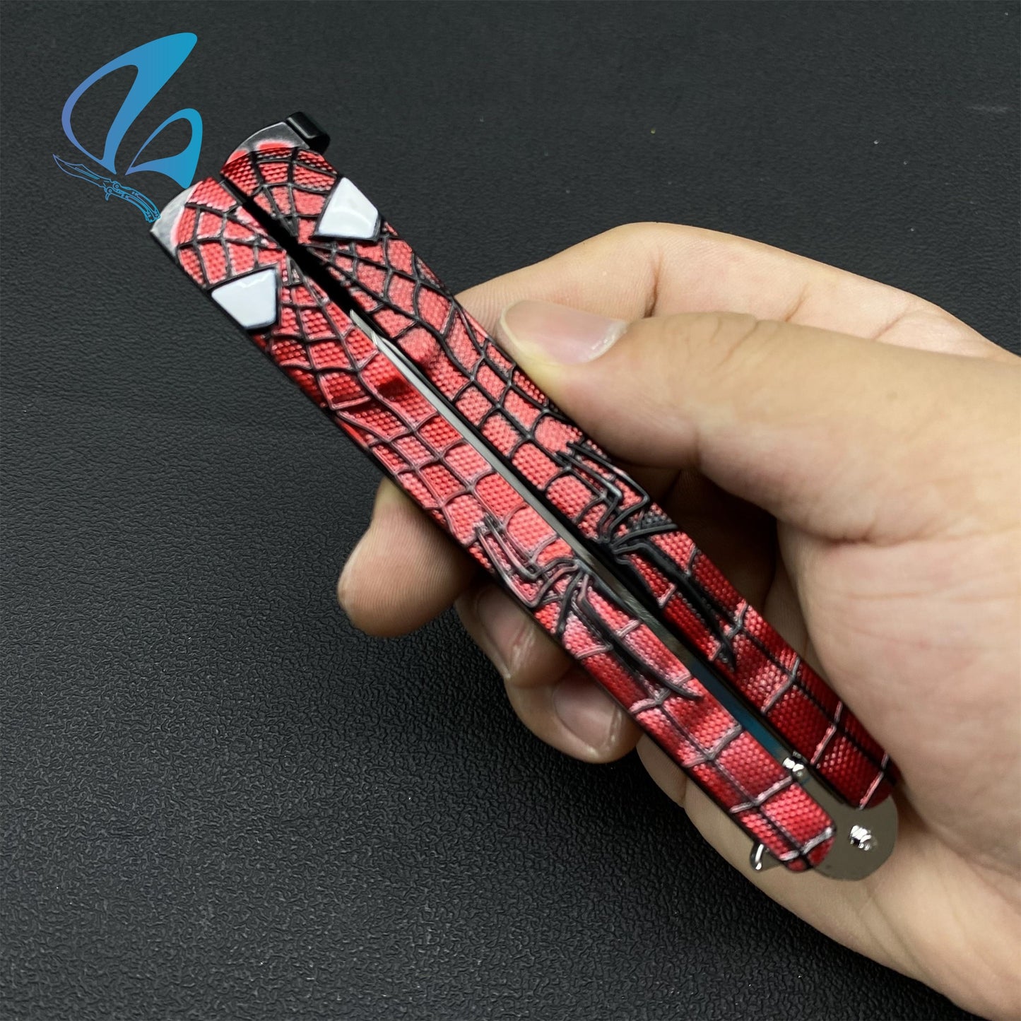 Superhero Sculpture Butterfly Knife Cool Hero Relief Balisong Fan Art For Display Only