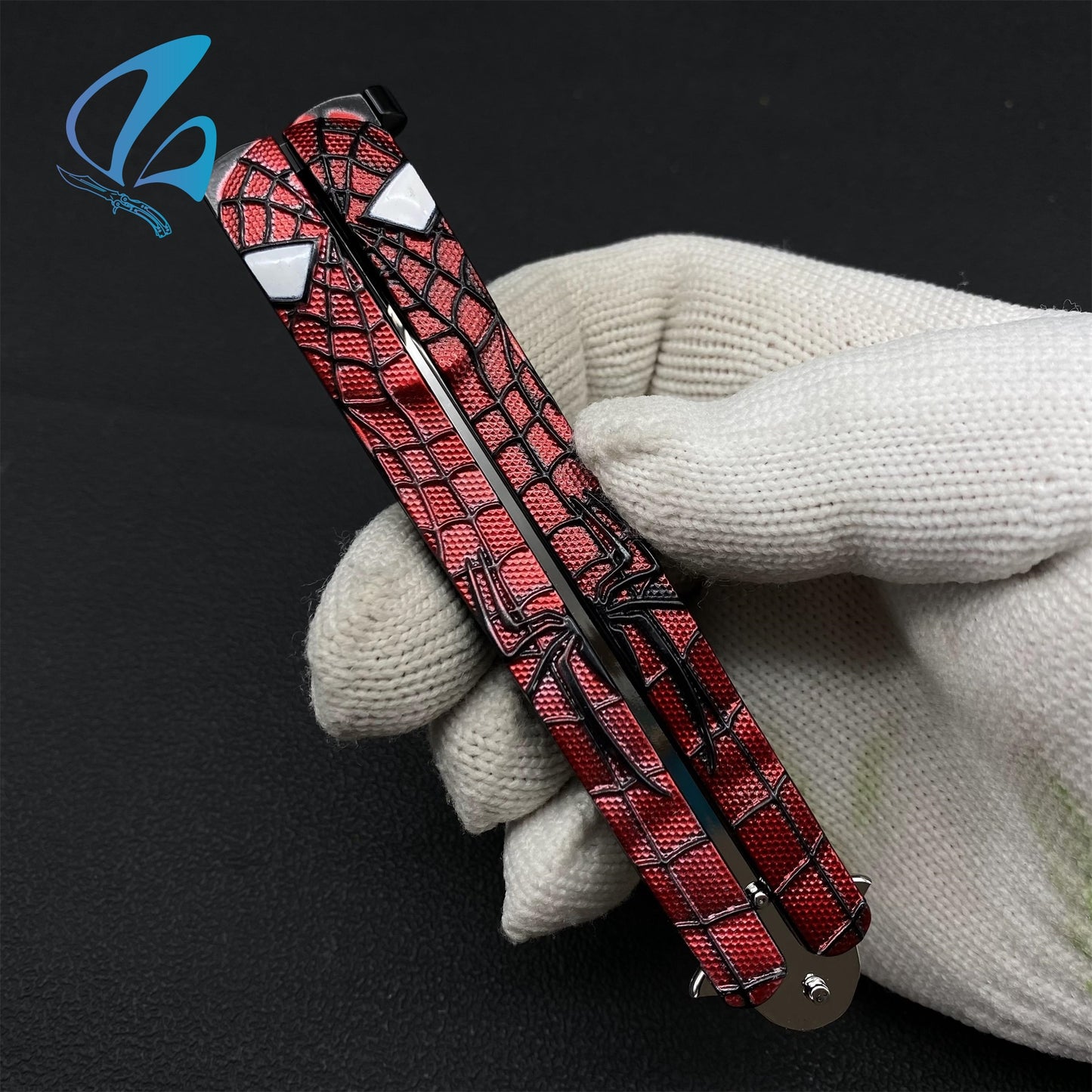 Superhero Sculpture Butterfly Knife Cool Hero Relief Balisong Fan Art For Display Only