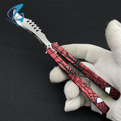 Superhero Sculpture Butterfly Knife Cool Hero Relief Balisong Fan Art For Display Only