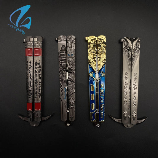 WOW Fanmade Butterfly Knife Classical Game Balisong Fan Art For Display Only