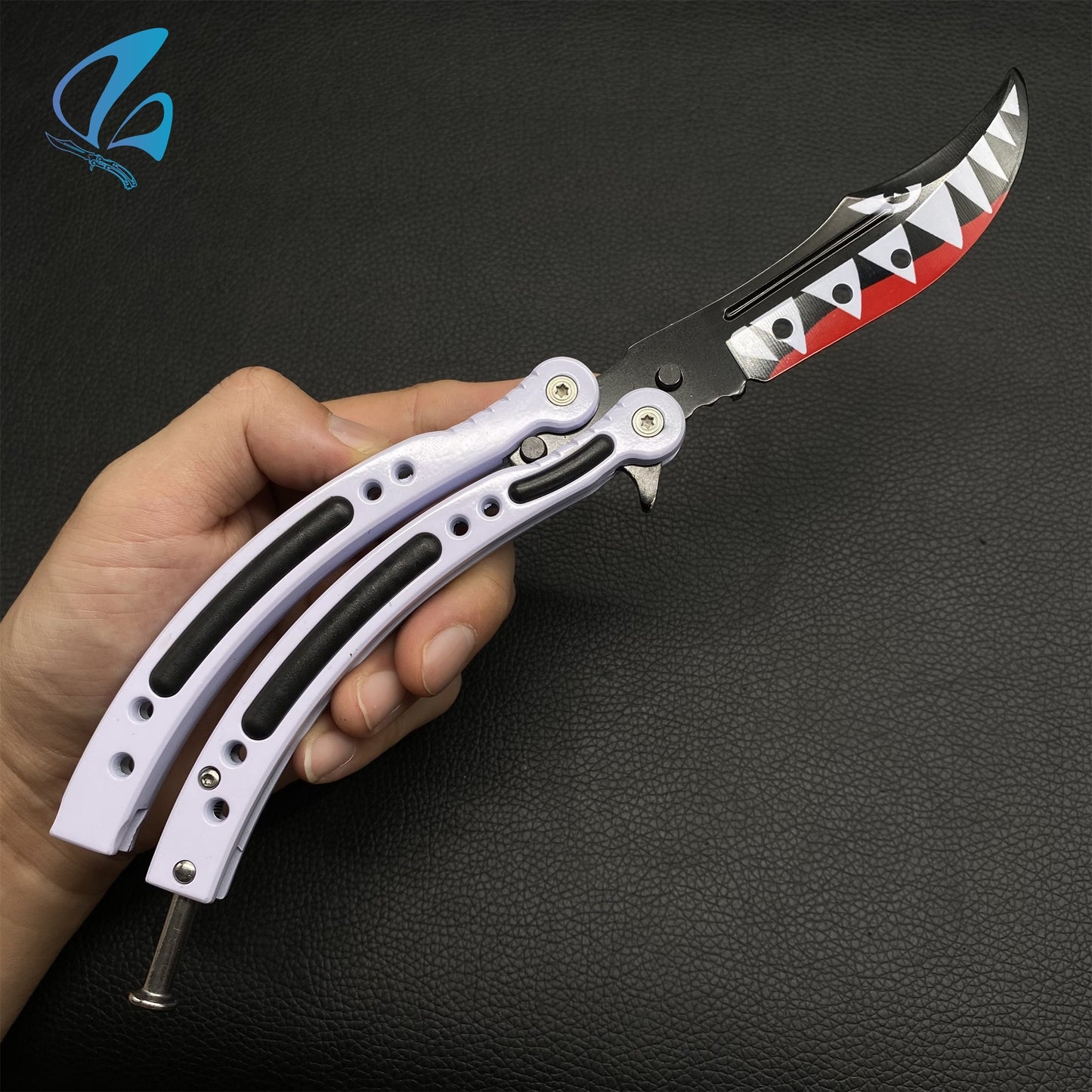 CSGO White Shark Butterfly Knife Trainer White Shark Skin Balisong Trainer