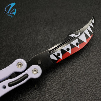 CSGO White Shark Butterfly Knife Trainer White Shark Skin Balisong Trainer