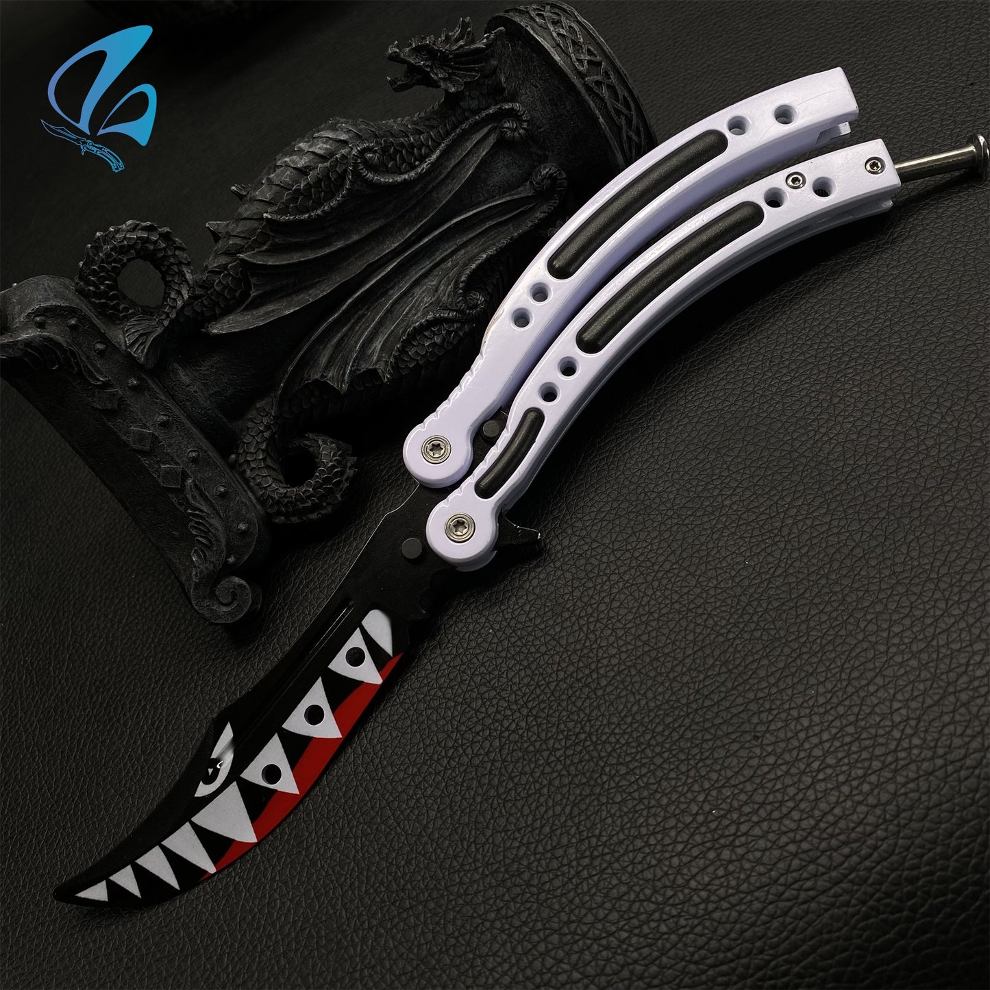 CSGO White Shark Butterfly Knife Trainer White Shark Skin Balisong Trainer