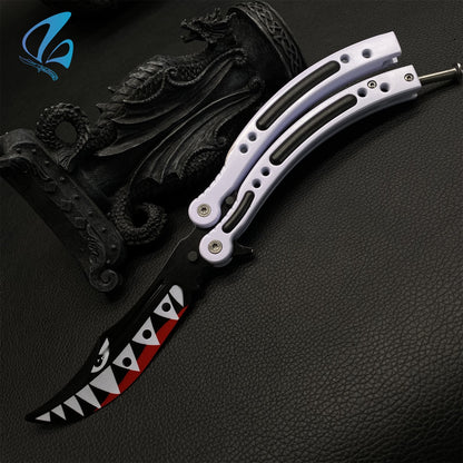 CSGO White Shark Butterfly Knife Trainer White Shark Skin Balisong Trainer