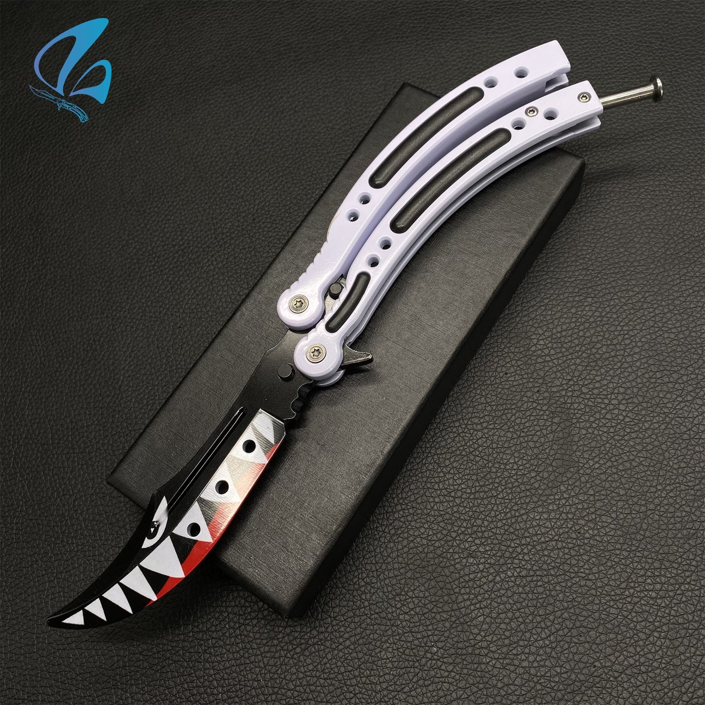 CSGO White Shark Butterfly Knife Trainer White Shark Skin Balisong Trainer