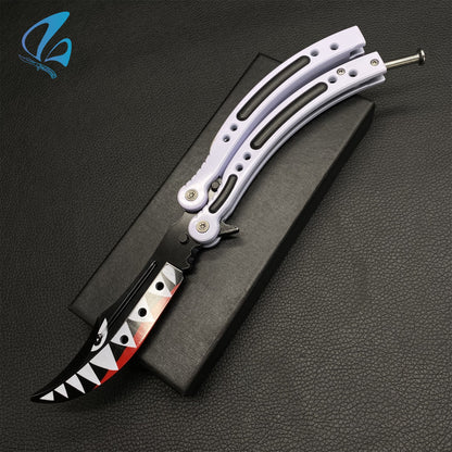 CSGO White Shark Butterfly Knife Trainer White Shark Skin Balisong Trainer