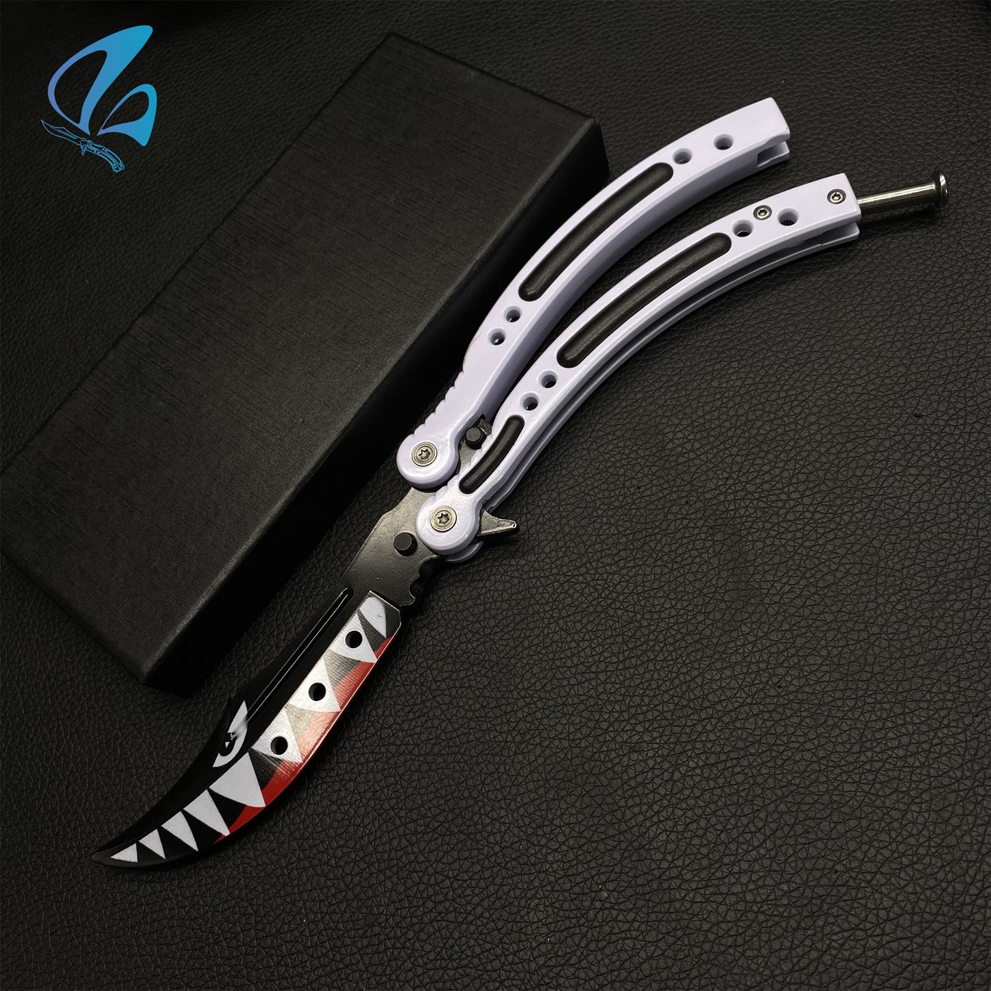 CSGO White Shark Butterfly Knife Trainer White Shark Skin Balisong Trainer