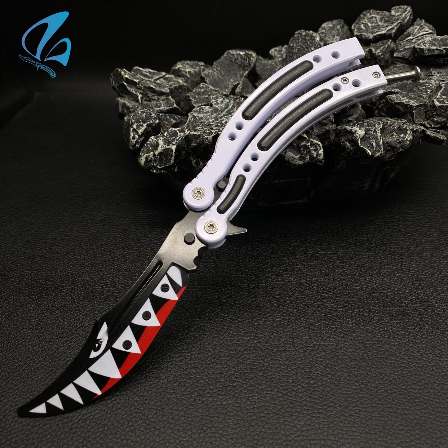 CSGO White Shark Butterfly Knife Trainer White Shark Skin Balisong Trainer
