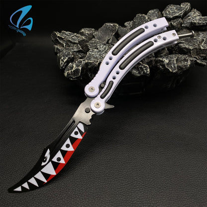 CSGO White Shark Butterfly Knife Trainer White Shark Skin Balisong Trainer